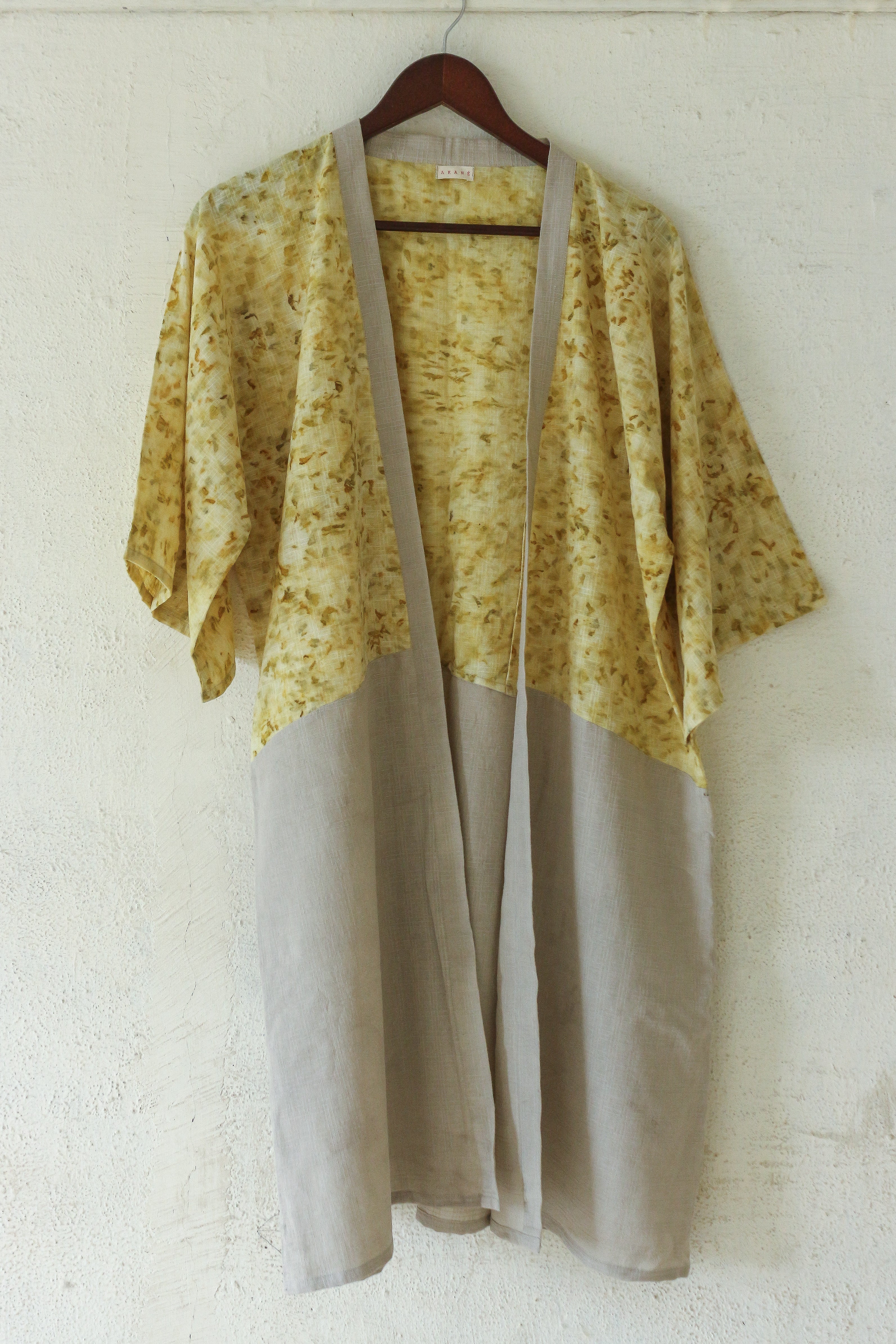 Naturally dyed handwoven cotton kimono